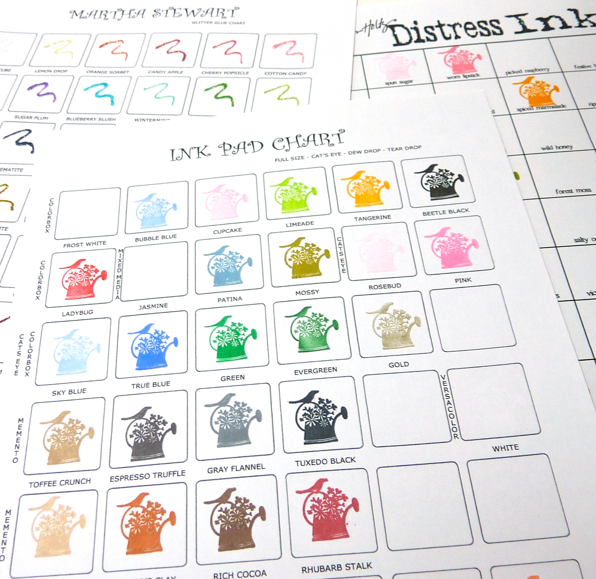Distress Ink Color Chart 2016